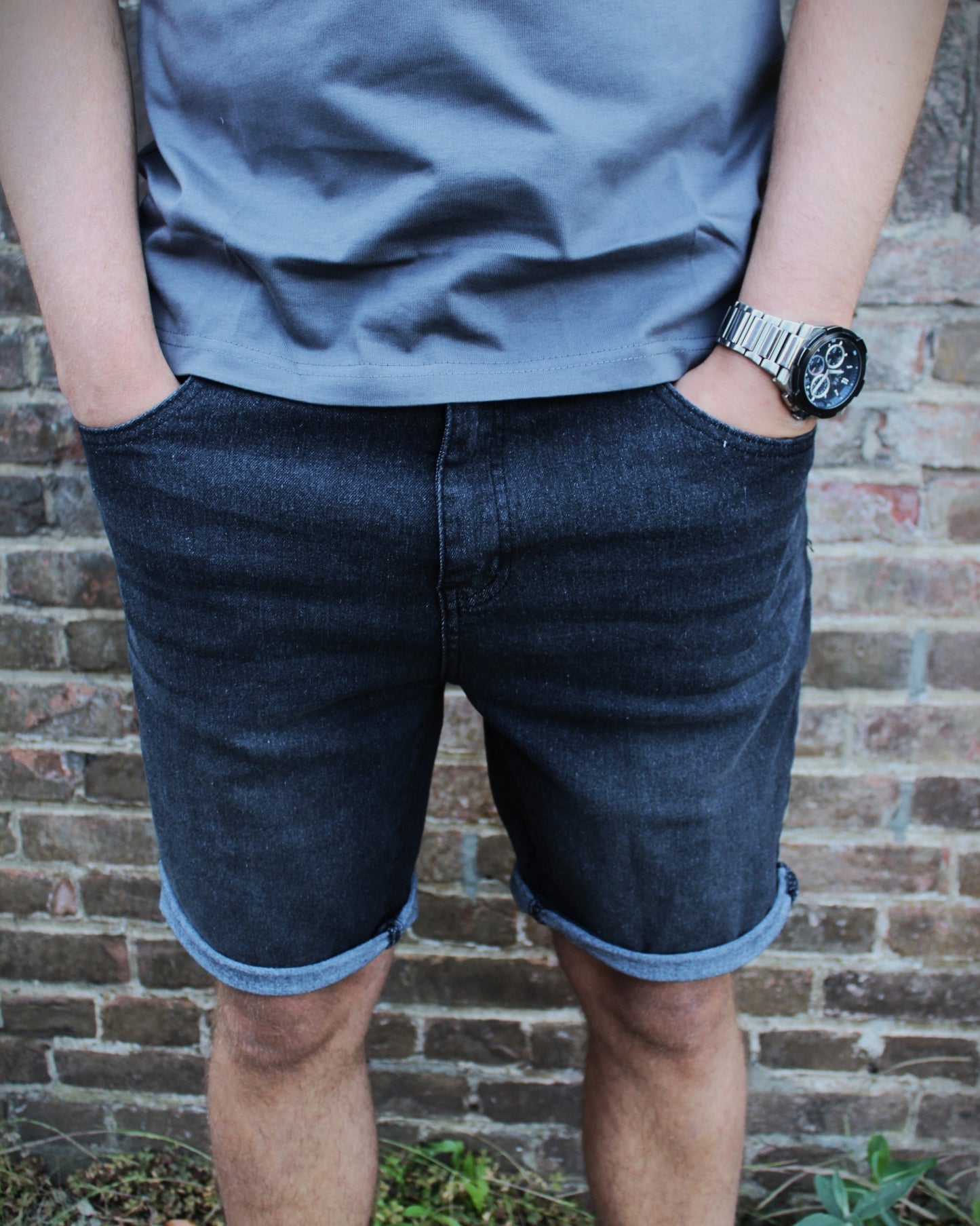 DENIM SHORTS ZWART