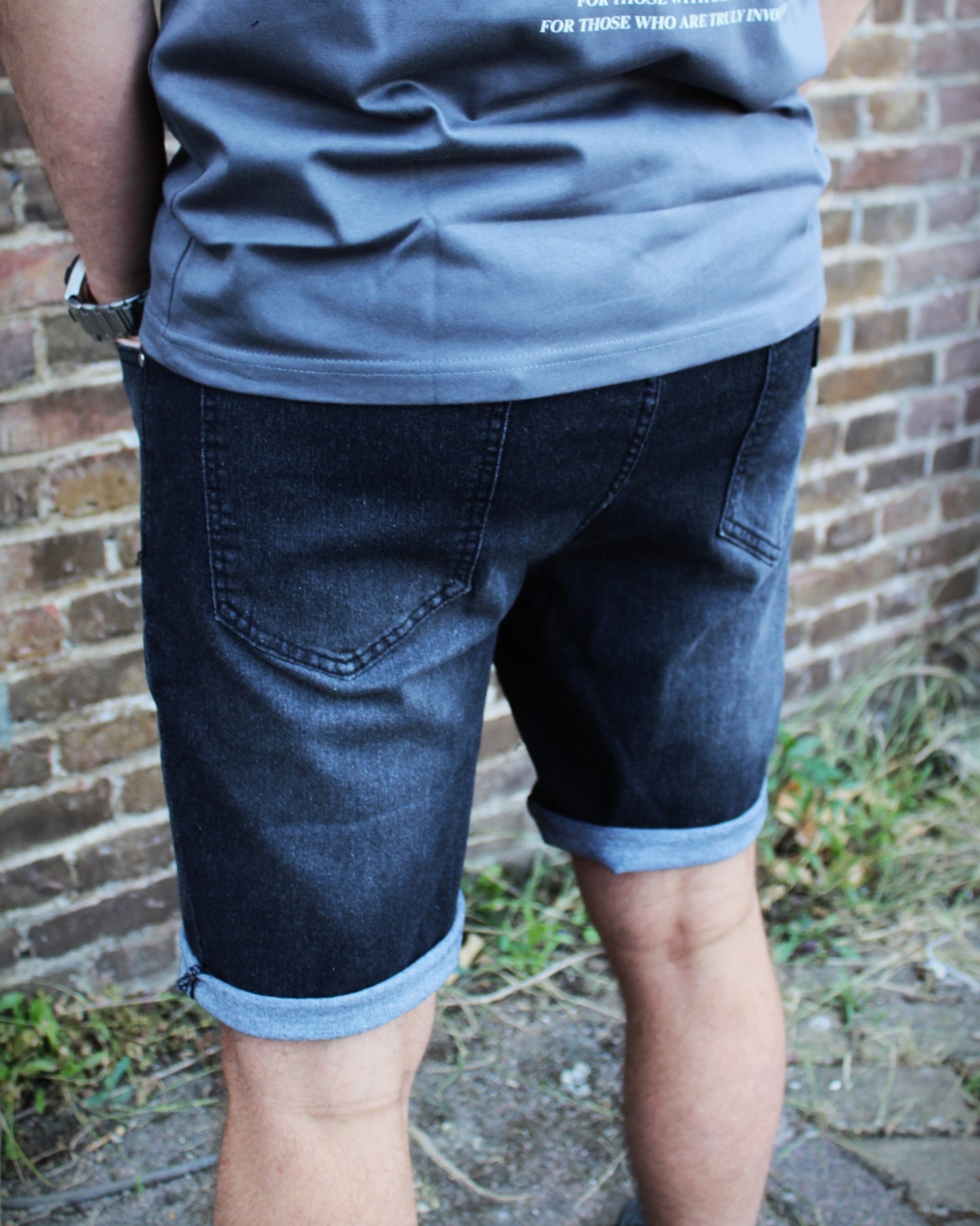 DENIM SHORTS ZWART