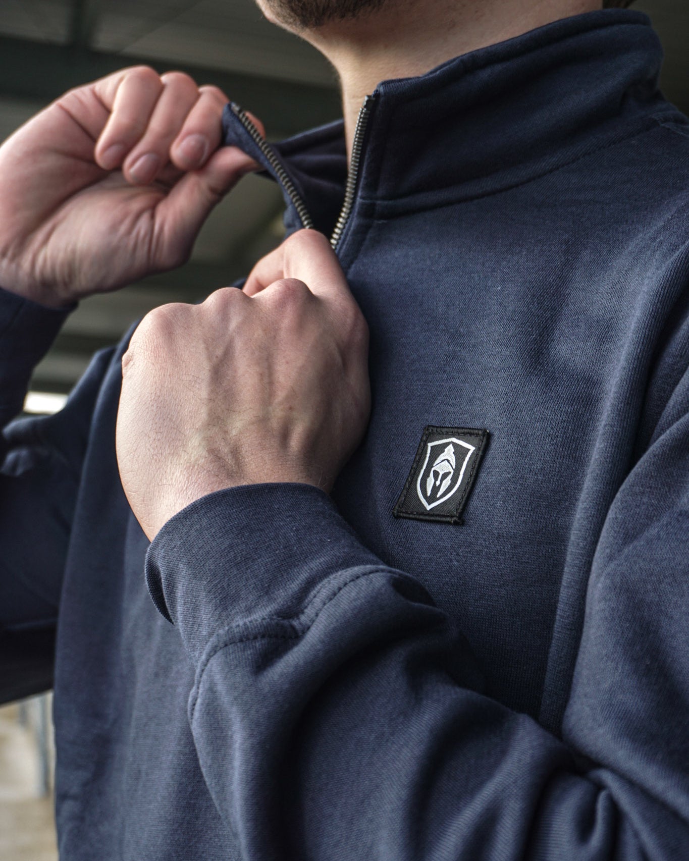 HALF ZIP CLASSIC SWEATER BLAUW