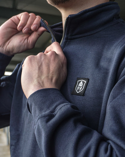 HALF ZIP CLASSIC SWEATER BLAUW