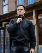HALF ZIP CLASSIC SWEATER ZWART
