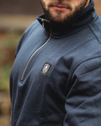 HALF ZIP CLASSIC SWEATER BLAUW