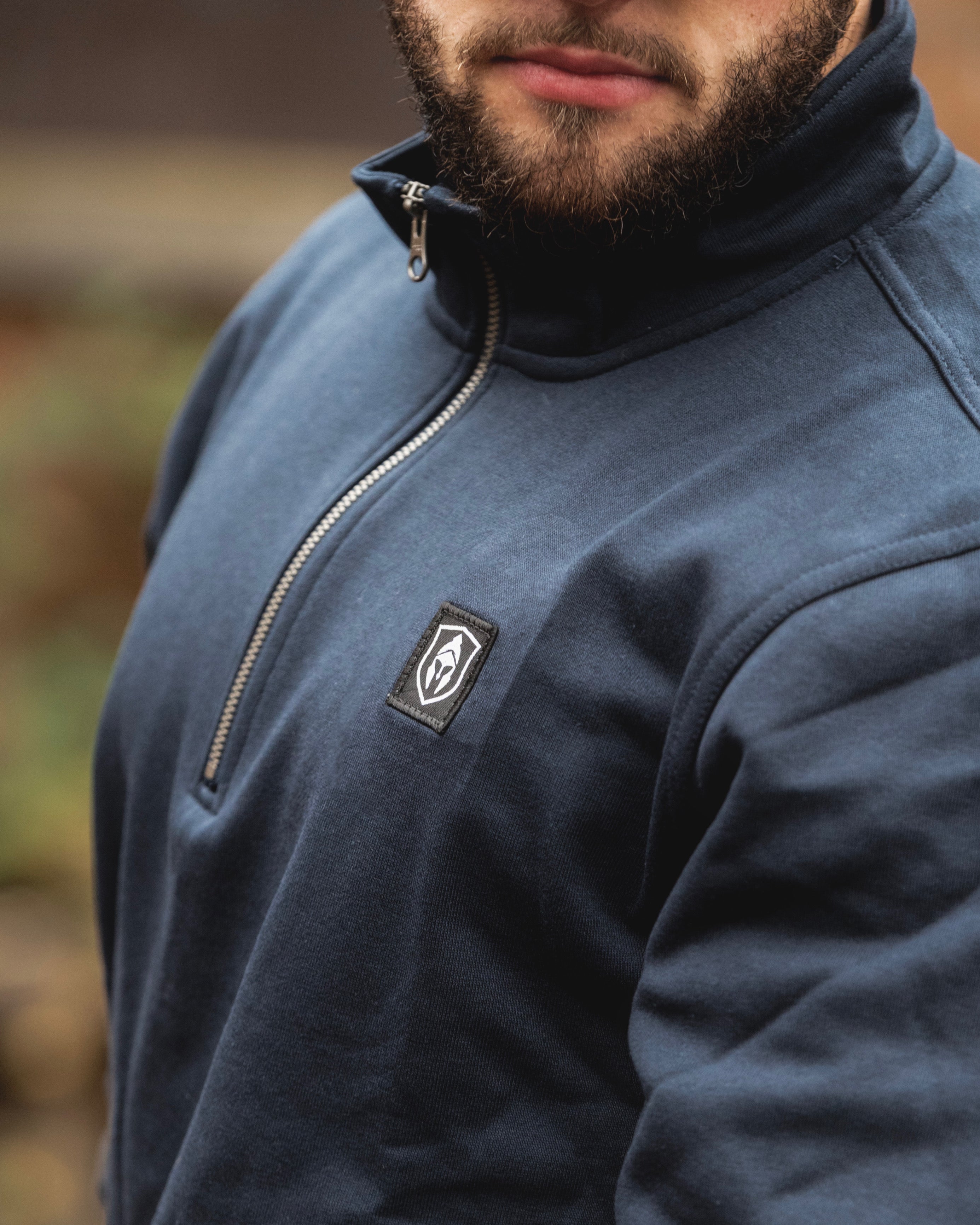 HALF ZIP CLASSIC SWEATER BLAUW