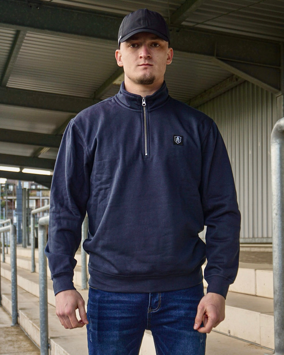 HALF ZIP CLASSIC SWEATER BLAUW