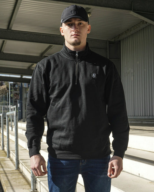 HALF ZIP CLASSIC SWEATER ZWART