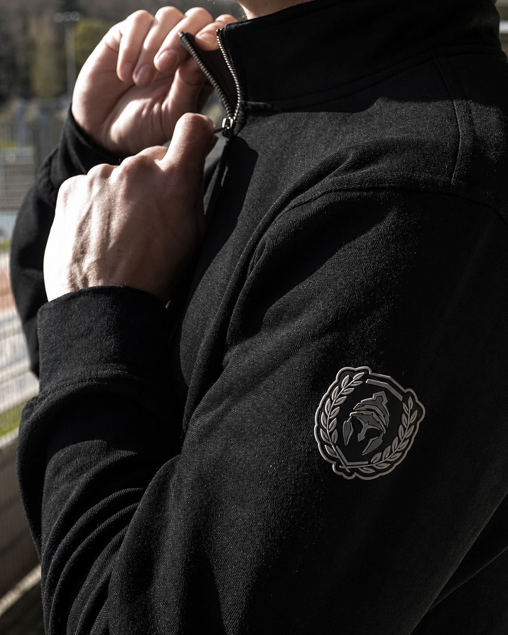 HALF ZIP ICON SWEATER ZWART