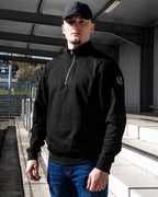 HALF ZIP ICON SWEATER ZWART