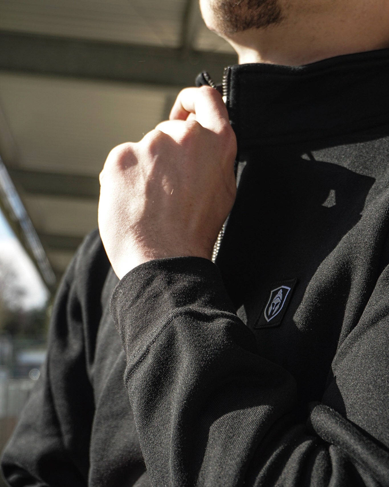 HALF ZIP CLASSIC SWEATER ZWART