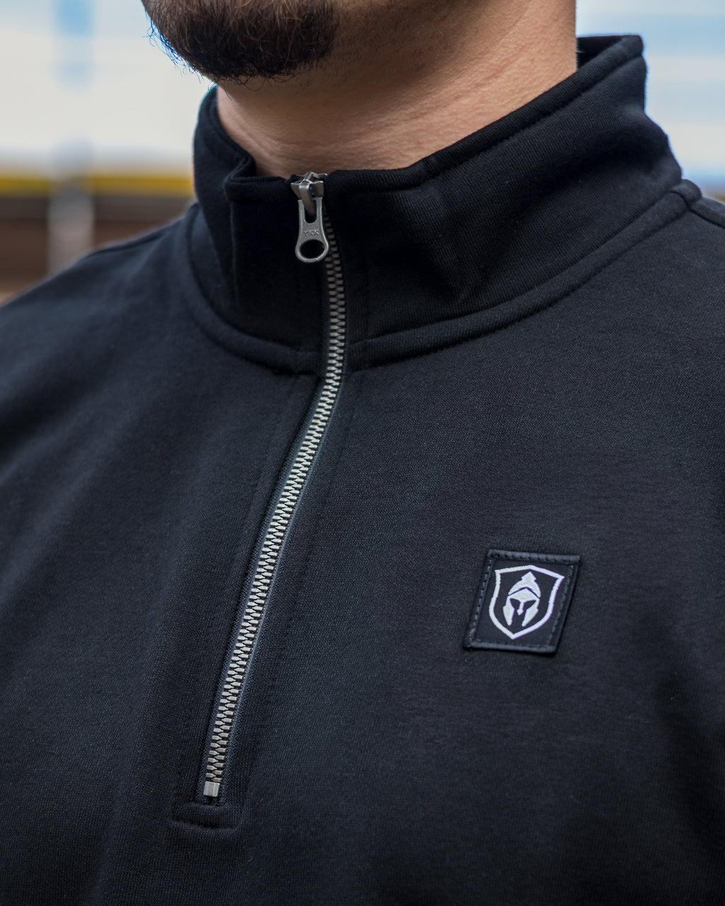 HALF ZIP CLASSIC SWEATER ZWART