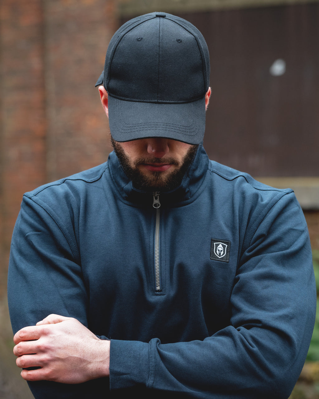 HALF ZIP CLASSIC SWEATER BLAUW