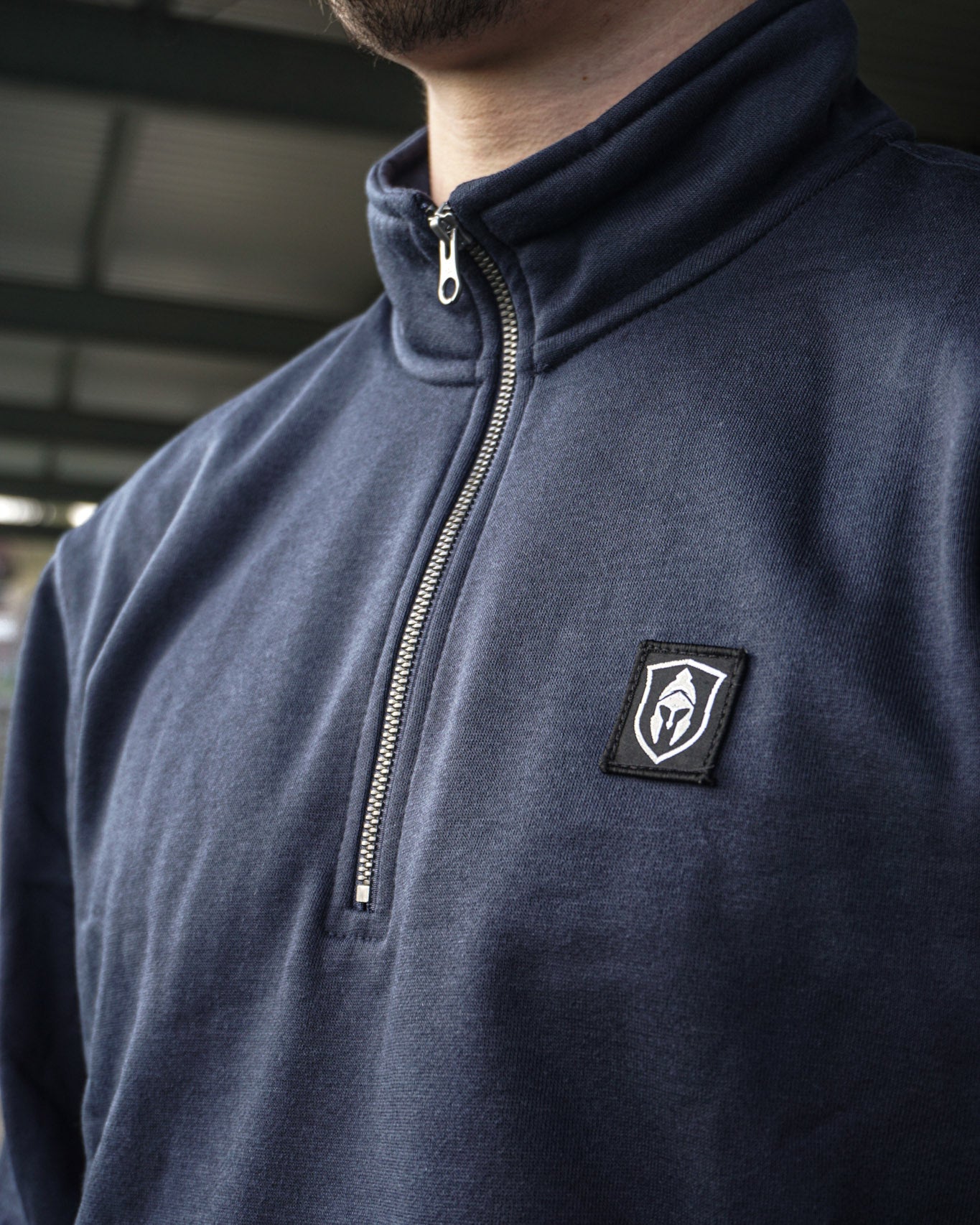 HALF ZIP CLASSIC SWEATER BLAUW