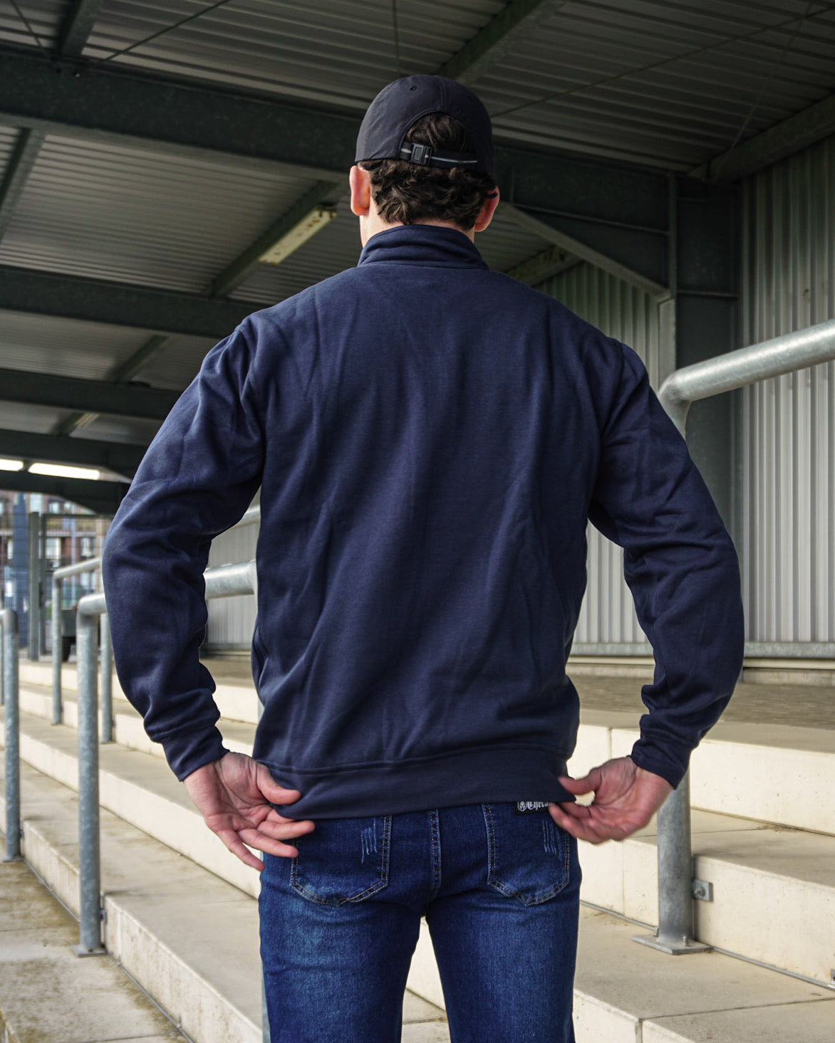 HALF ZIP CLASSIC SWEATER BLAUW