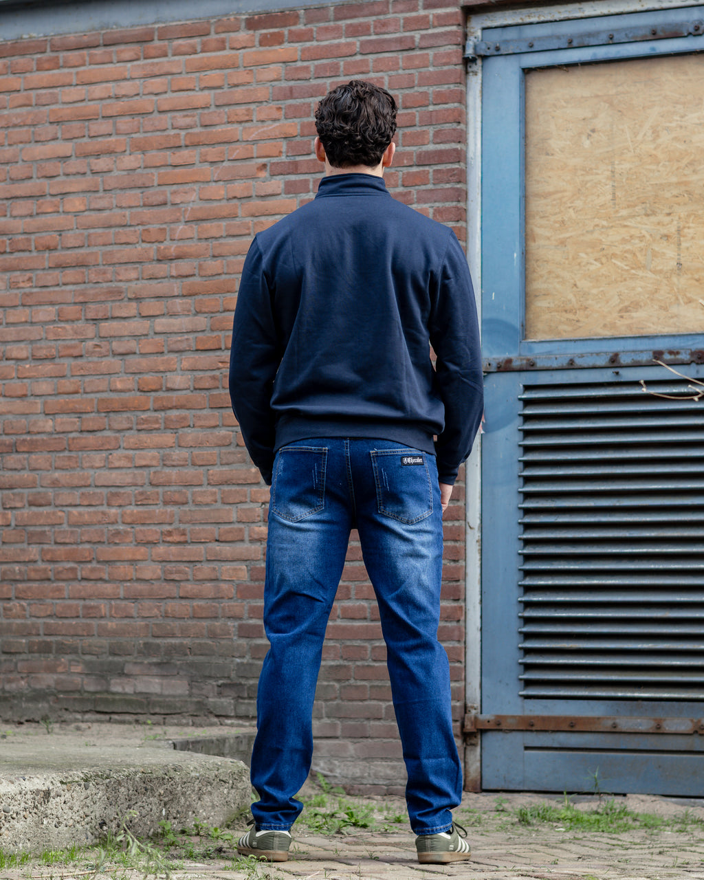 HALF ZIP CLASSIC SWEATER BLAUW