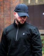 HALF ZIP CLASSIC SWEATER ZWART