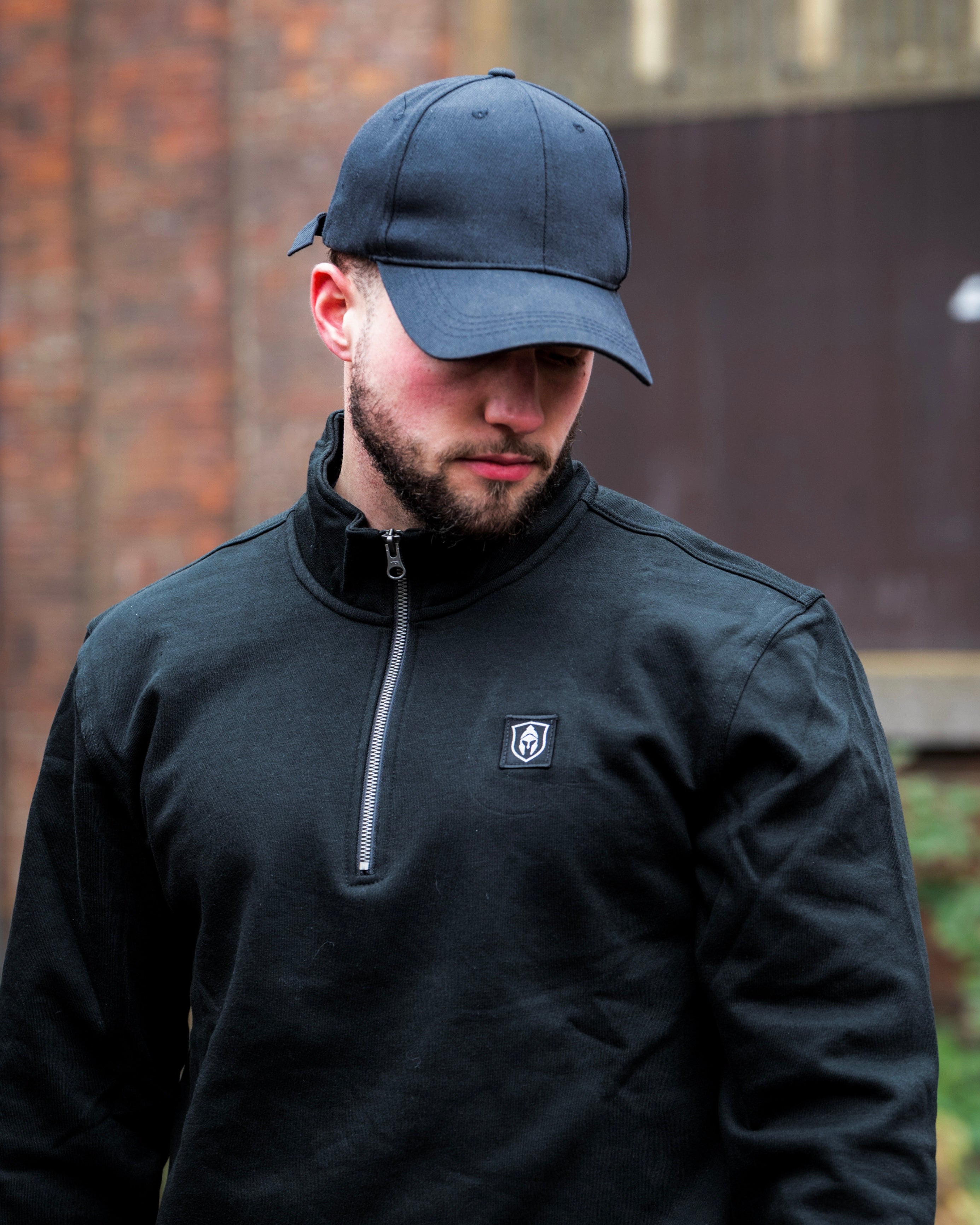 HALF ZIP CLASSIC SWEATER ZWART