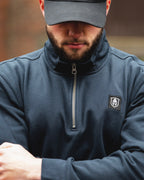 HALF ZIP CLASSIC SWEATER BLAUW