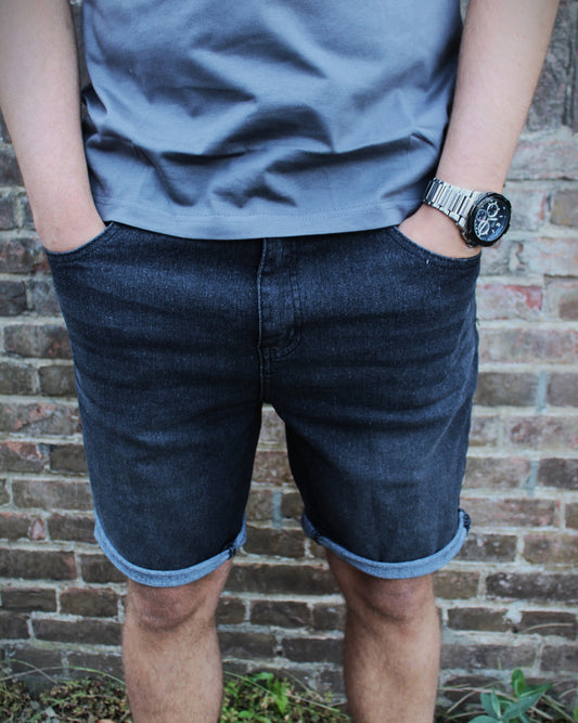 CHEVALIER | DENIM SHORTS ZWART