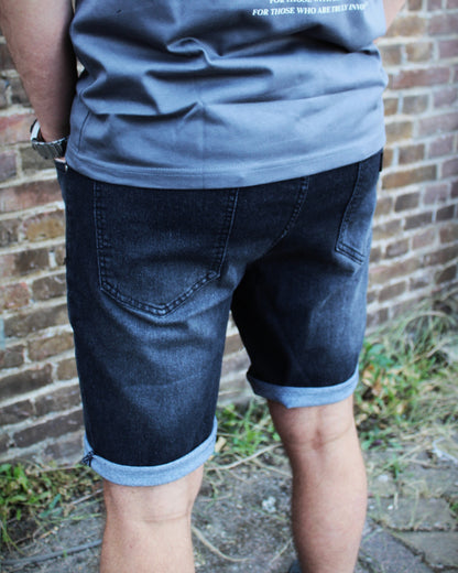 DENIM SHORTS ZWART